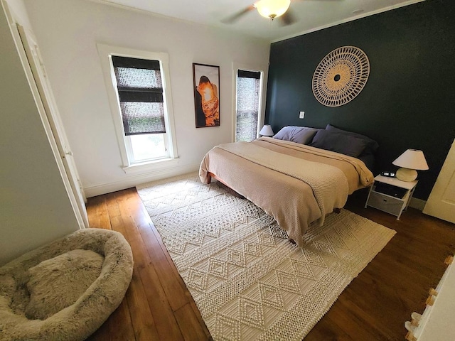 313 S 4th St, Oregon, IL 61061 - bedroom featuring wood finished floors and ceiling fan