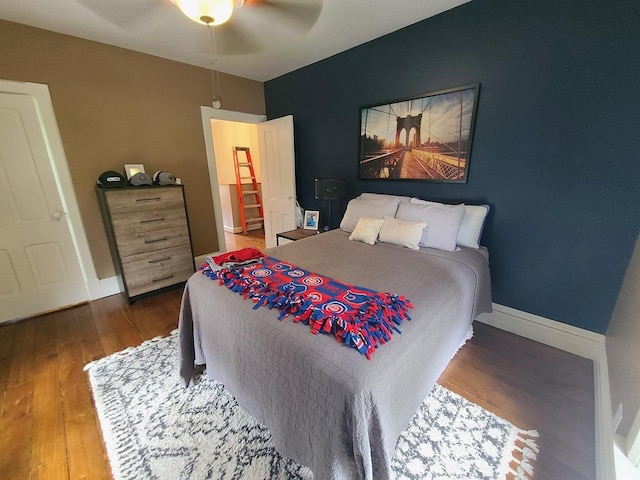 313 S 4th St, Oregon, IL 61061 - bedroom featuring wood finished floors and a ceiling fan