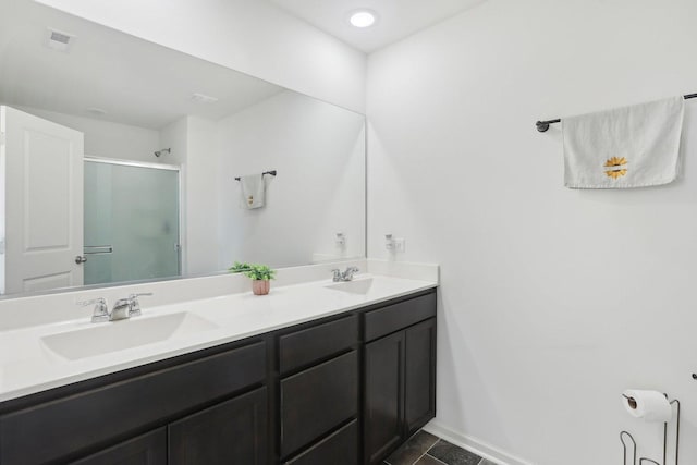 1917 Turtle Creek Ct, Aurora, IL 60503 - bathroom featuring a stall shower and double vanity