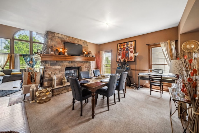 26200 W Chatham Dr, Plainfield, IL 60585 - dining room featuring a fireplace