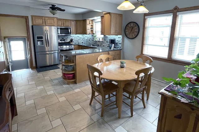 5518 S Melvina Ave, Chicago, IL 60638 - dining area featuring healthy amount of natural light and ceiling fan