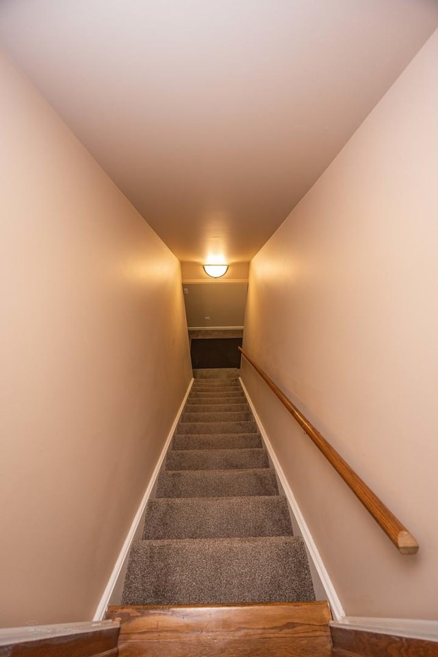 14803 S Hawthorn Cir, Plainfield, IL 60544 - staircase featuring baseboards and carpet floors