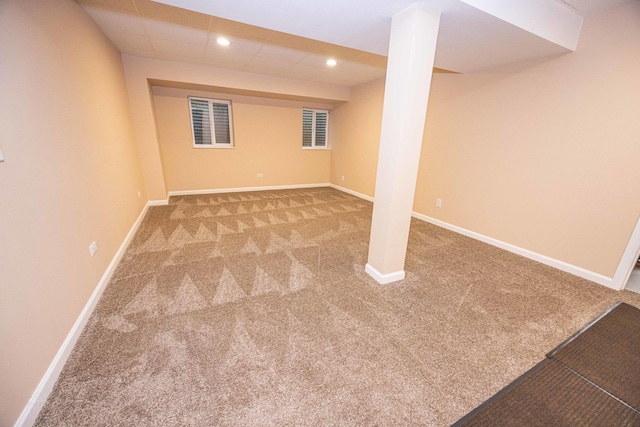14803 S Hawthorn Cir, Plainfield, IL 60544 - finished below grade area featuring carpet floors and recessed lighting