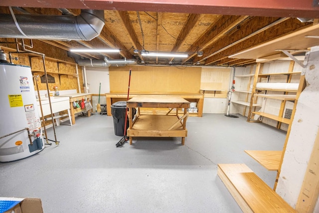 14803 S Hawthorn Cir, Plainfield, IL 60544 - unfinished basement featuring a workshop area and water heater