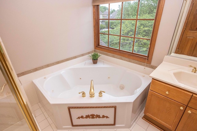 14803 S Hawthorn Cir, Plainfield, IL 60544 - bathroom featuring vanity and a tub with jets