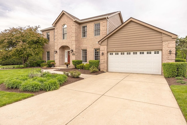 14803 S Hawthorn Cir, Plainfield, IL 60544 - view of front of house with driveway, brick siding, a garage, and a front lawn