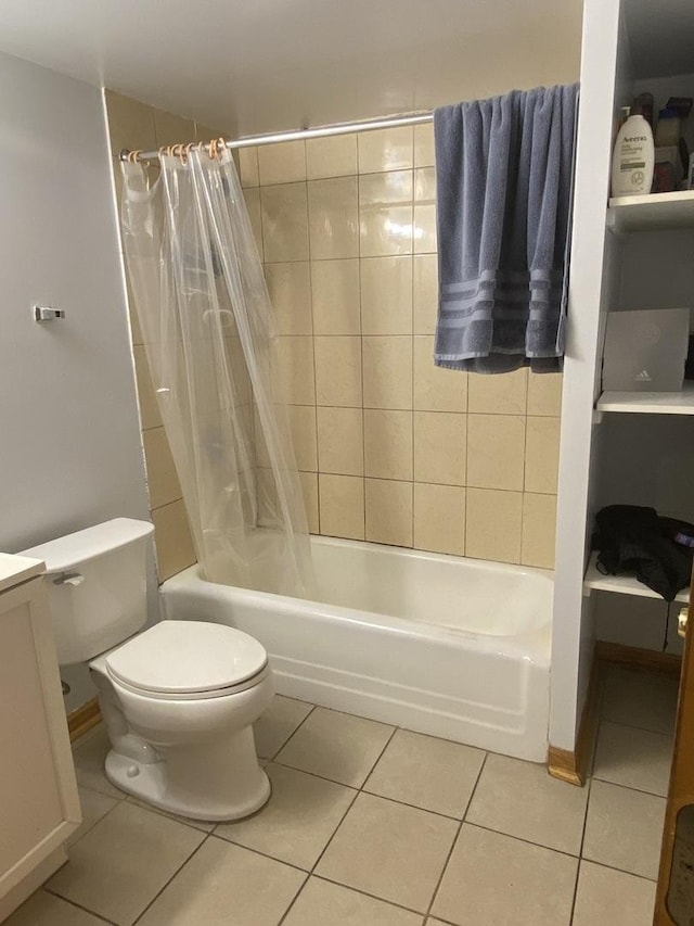 3247 W Berteau Ave, Chicago, IL 60618 - full bathroom featuring tile patterned floors, shower / bath combo with shower curtain, and vanity