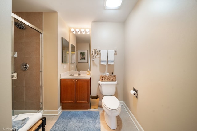 865 E 22nd St Unit 214, Lombard, IL 60148 - bathroom featuring tile patterned floors, vanity, and a shower stall