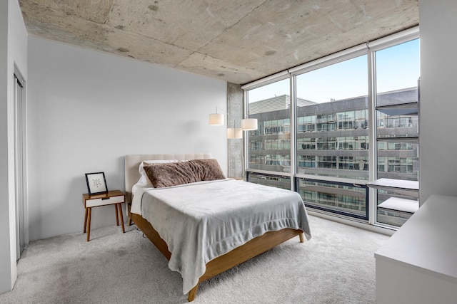 611 S Wells St Unit 1304, Chicago, IL 60607 - carpeted bedroom with a wall of windows