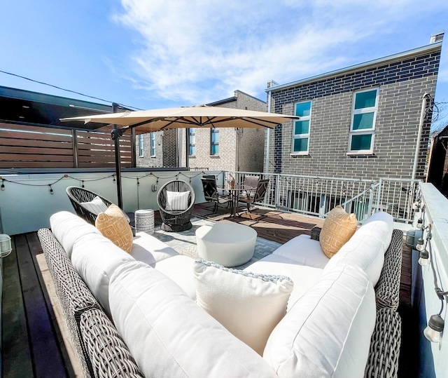 1807 W Ohio St, Chicago, IL 60622 - wooden deck featuring outdoor lounge area