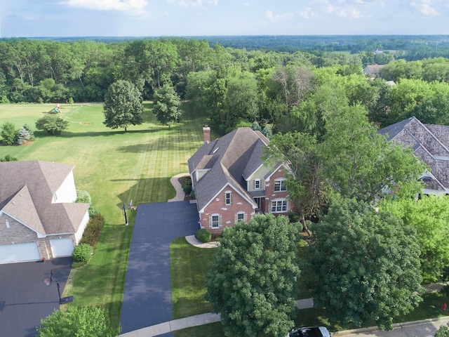 605 Red Cypress Dr, Cary, IL 60013 - view from above of property with a forest