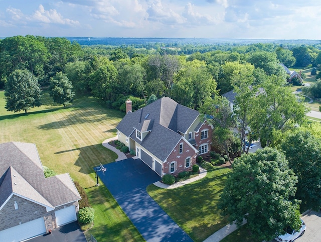 605 Red Cypress Dr, Cary, IL 60013 - aerial view of property and surrounding area featuring a heavily wooded area