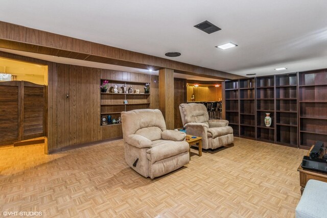 5705 N Oketo Ave, Chicago, IL 60631 - living area with wooden walls