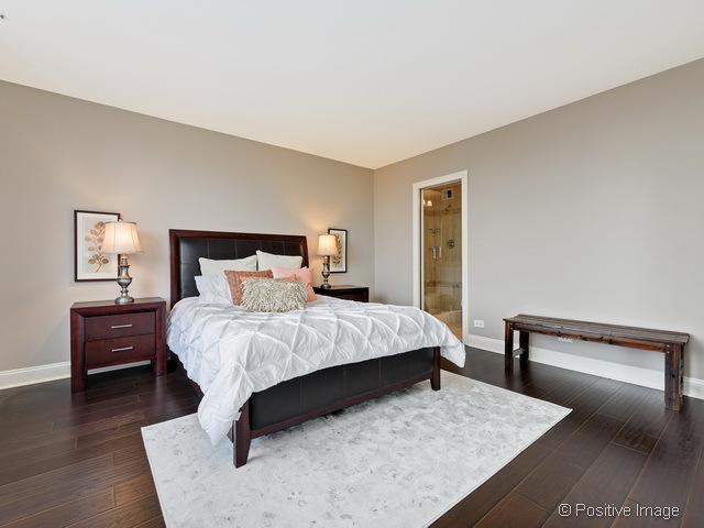 1550 N Lake Shore Dr Unit 3G, Chicago, IL 60610 - bedroom featuring dark wood-style flooring and connected bathroom