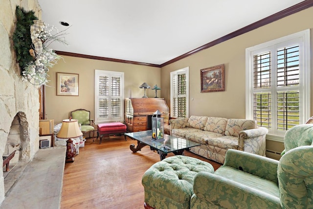 29460 Roberts Rd, Mchenry, IL 60051 - living area with wood finished floors and crown molding