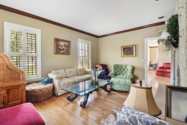 29460 Roberts Rd, Mchenry, IL 60051 - living room featuring wood finished floors and ornamental molding