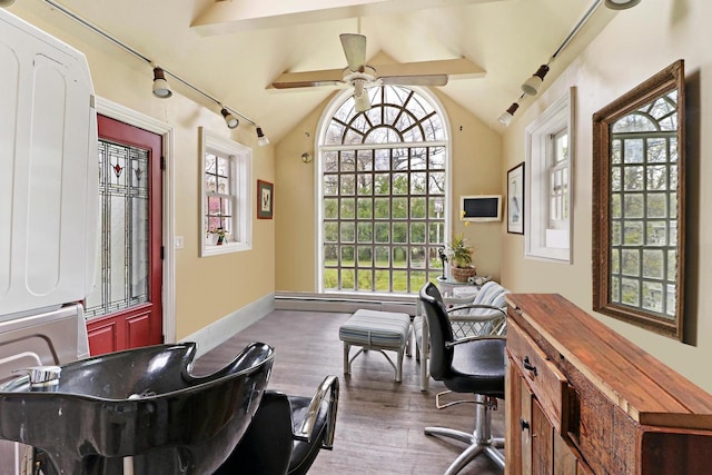 29460 Roberts Rd, Mchenry, IL 60051 - office space with wood finished floors and a ceiling fan
