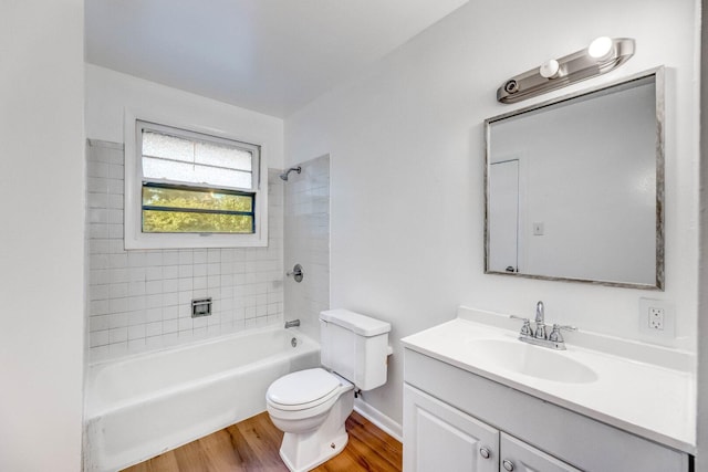 3317 Birchwood Dr, Hazel Crest, IL 60429 - bathroom with wood finished floors, vanity, and tub / shower combination
