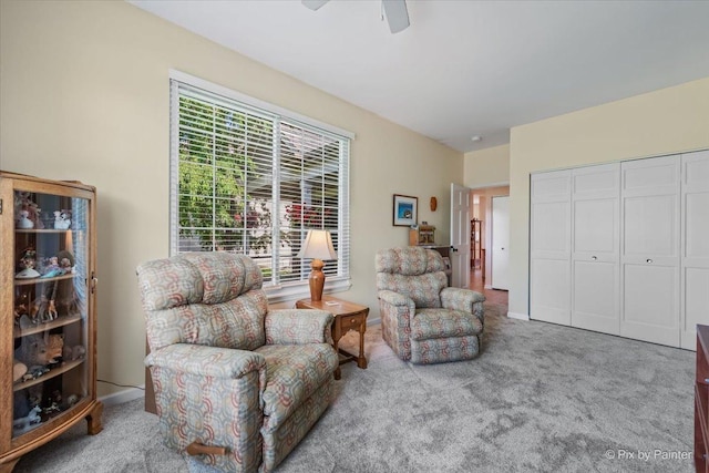2519 Imgrund Rd, North Aurora, IL 60542 - sitting room with carpet floors and a ceiling fan
