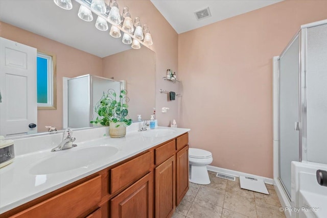 2519 Imgrund Rd, North Aurora, IL 60542 - bathroom featuring a shower with door and double vanity