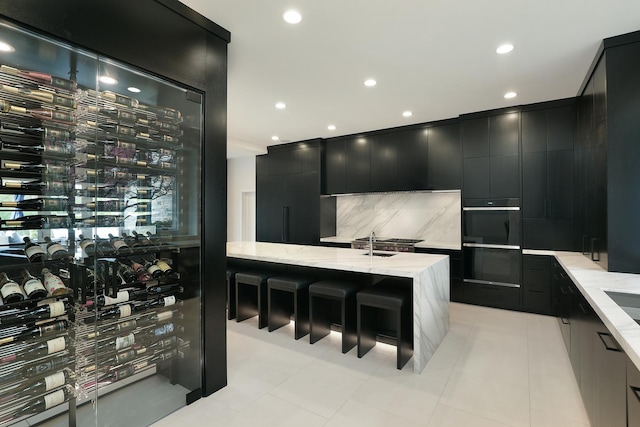 1630 Ridge Rd, Highland Park, IL 60035 - wine room featuring recessed lighting and light tile patterned floors