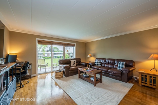 100 Deborah Ln Unit B23, Wheeling, IL 60090 - living room featuring wood finished floors, a desk, and crown molding