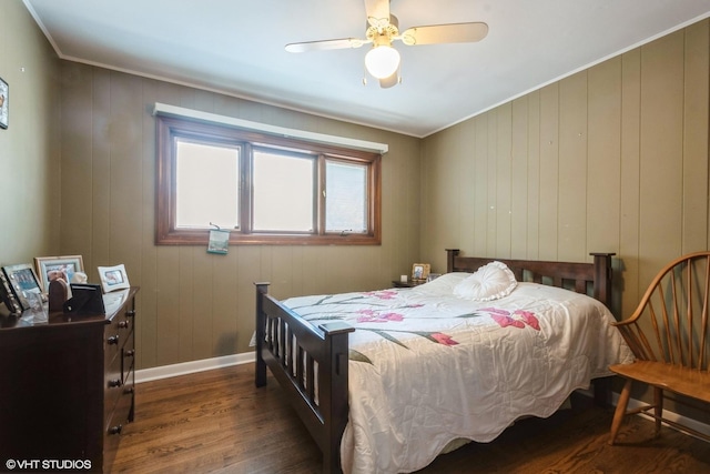 4841 W Lunt Ave, Lincolnwood, IL 60712 - bedroom featuring wood finished floors, crown molding, and a ceiling fan