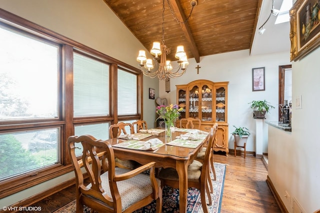 4841 W Lunt Ave, Lincolnwood, IL 60712 - dining area featuring wood ceiling, a chandelier, and light wood finished floors
