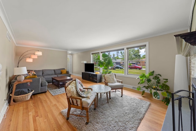 2839 School St, Flossmoor, IL 60422 - living room with light wood-style floors and ornamental molding