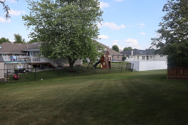 19443 Trenton Way, Mokena, IL 60448 - fenced backyard with a playground and a residential view