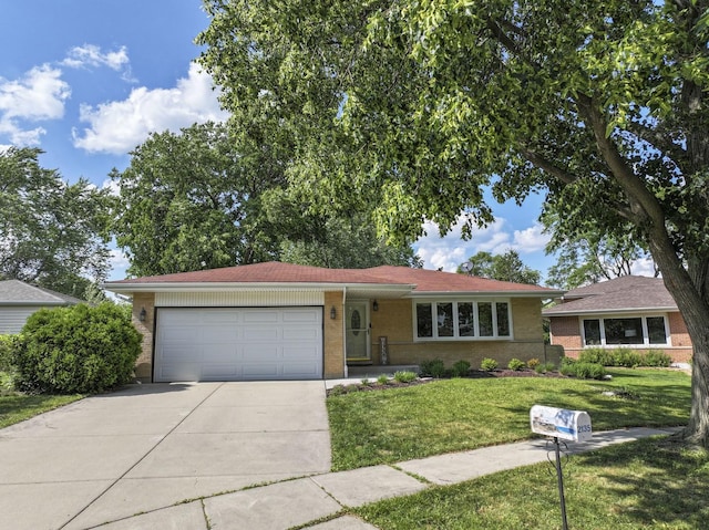 2135 N Haig Ct, Palatine, IL 60074 - view of front of house featuring driveway, a garage, a front lawn, and brick siding