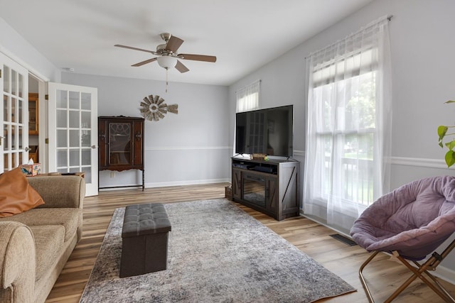 1234 Hillsboro Dr, Batavia, IL 60510 - living room with ceiling fan and wood finished floors