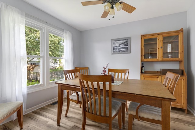 1234 Hillsboro Dr, Batavia, IL 60510 - dining area with plenty of natural light, light wood-type flooring, and a ceiling fan