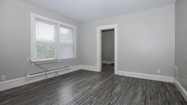 312 N Mclean St, Bloomington, IL 61701 - unfurnished room with a baseboard radiator and dark wood-type flooring