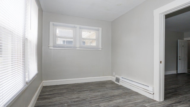 312 N Mclean St, Bloomington, IL 61701 - unfurnished bedroom with a baseboard radiator and dark wood-type flooring