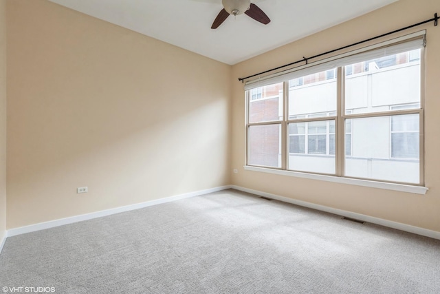 1240 W Monroe St Unit 7, Chicago, IL 60607 - empty room featuring ceiling fan and carpet floors