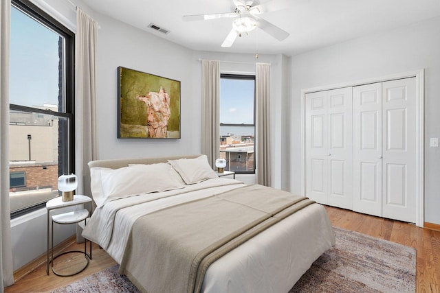 2332 W Huron St Unit 4, Chicago, IL 60612 - bedroom with wood finished floors, a closet, and ceiling fan