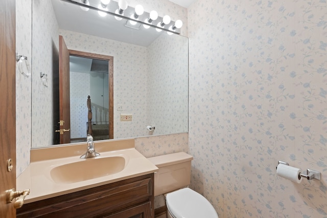 10 Shoreside Dr, South Barrington, IL 60010 - bathroom featuring wallpapered walls and vanity