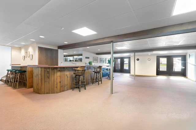 10 Shoreside Dr, South Barrington, IL 60010 - indoor bar featuring a drop ceiling and french doors