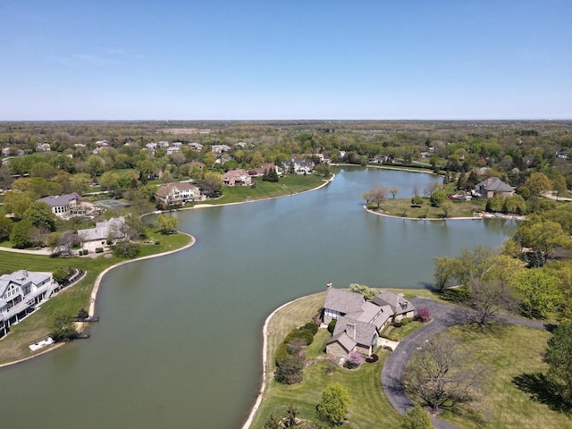 10 Shoreside Dr, South Barrington, IL 60010 - aerial view of property and surrounding area with a large body of water and a tree filled landscape