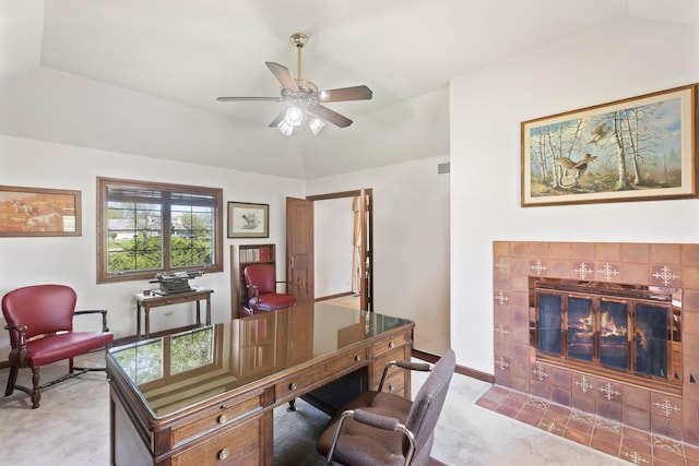 10 Shoreside Dr, South Barrington, IL 60010 - carpeted office space featuring ceiling fan and baseboards