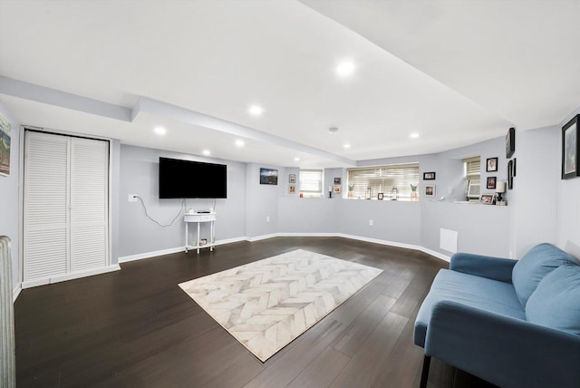 3115 N Marmora Ave, Chicago, IL 60634 - living area featuring recessed lighting and dark wood-type flooring