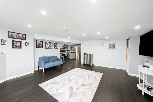 3115 N Marmora Ave, Chicago, IL 60634 - living area featuring recessed lighting and dark wood-style flooring