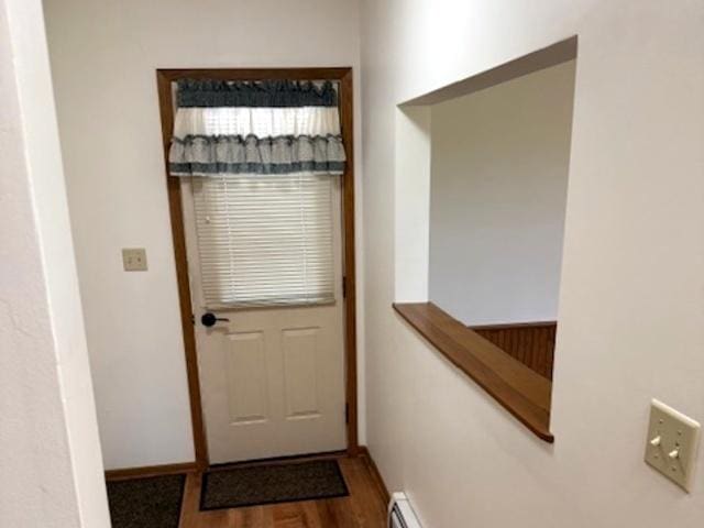12238 Lisbon Rd, Newark, IL 60541 - doorway to outside featuring wood finished floors