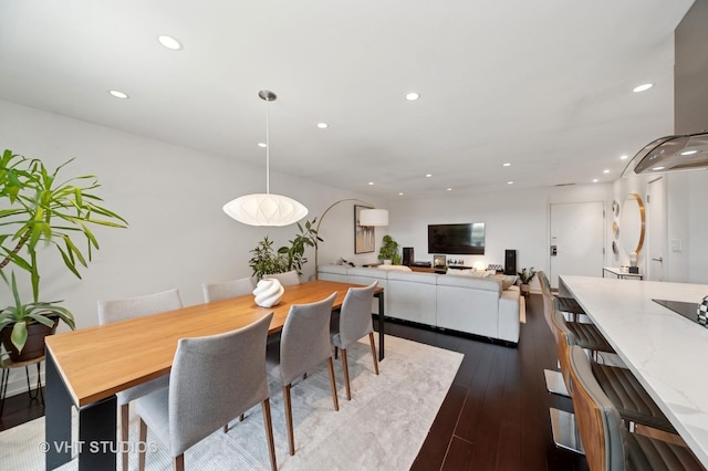 3700 Capri Ct Unit 607, Glenview, IL 60025 - dining room featuring recessed lighting and dark wood-style flooring