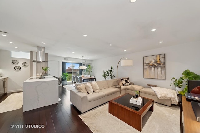 3700 Capri Ct Unit 607, Glenview, IL 60025 - living area with recessed lighting and hardwood / wood-style flooring