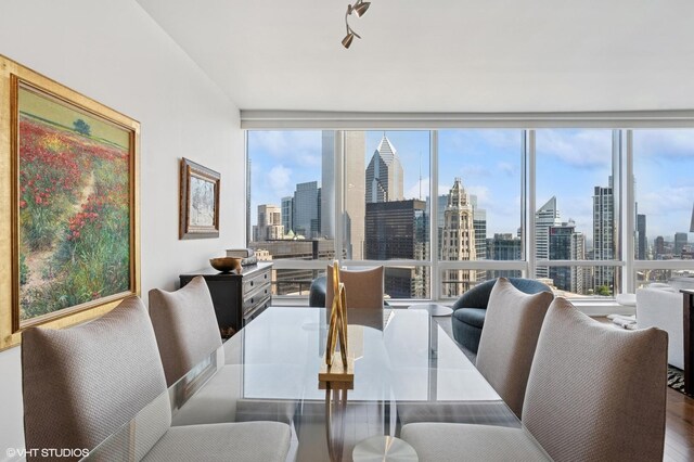 401 N Wabash Ave Unit 32J, Chicago, IL 60611 - full bath with tile walls, a shower stall, double vanity, a bath, and tile patterned flooring