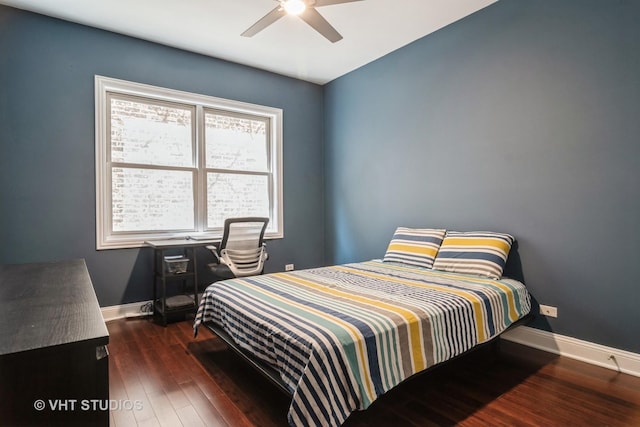 4933 N Winthrop Ave Unit 2S, Chicago, IL 60640 - bedroom with wood finished floors and a ceiling fan