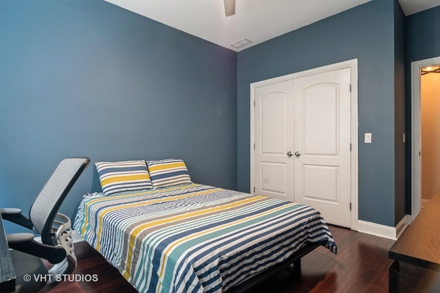 4933 N Winthrop Ave Unit 2S, Chicago, IL 60640 - bedroom featuring wood finished floors and ceiling fan