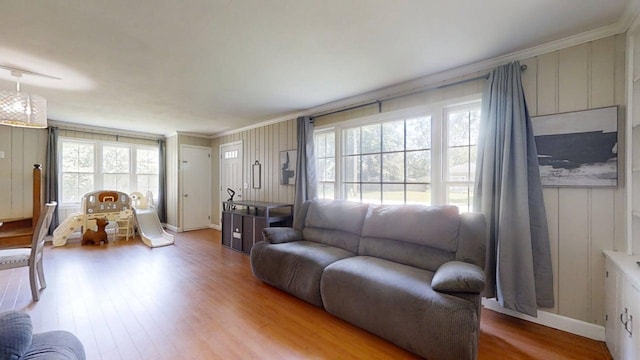 16 W George St, Sullivan, IL 61951 - living area with wood finished floors and ornamental molding